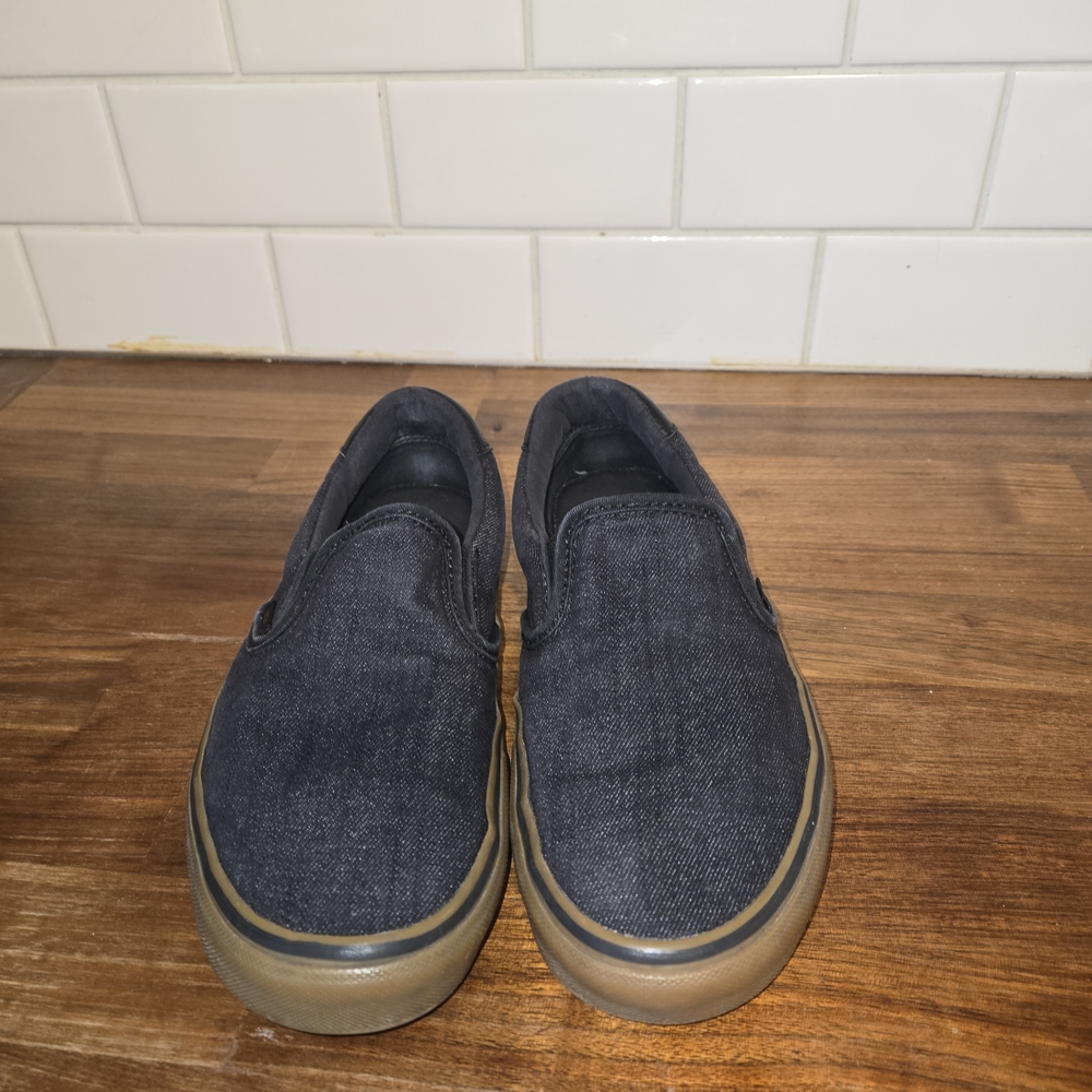 Vans Men's Black Denim Slip-On Shoes
